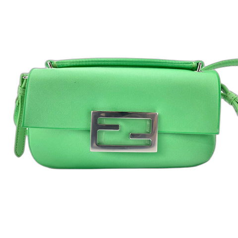 FENDI Mamma bucket Shoulder Bag silk green WS33343