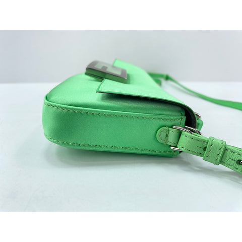 FENDI Mamma bucket Shoulder Bag silk green WS33343