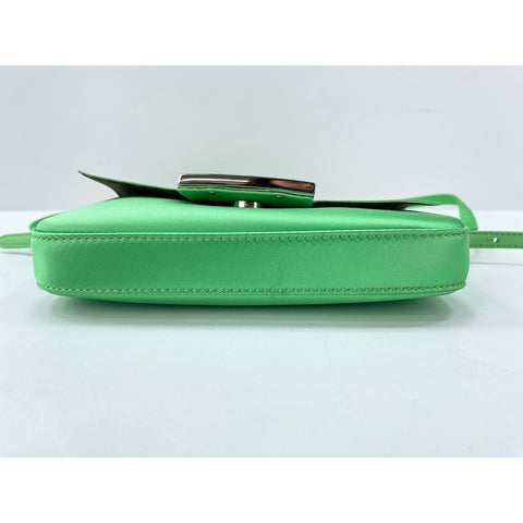 FENDI Mamma bucket Shoulder Bag silk green WS33343