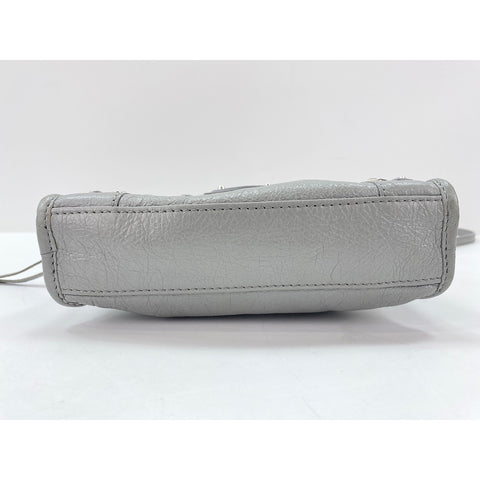BALENCIAGA Classic Nano City Shoulder Bag leather gray WS33344