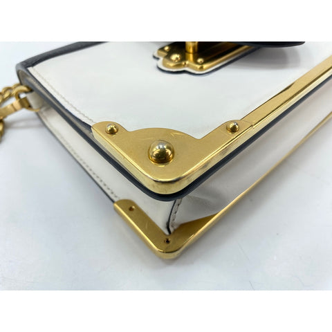 PRADA Kaye Shoulder Bag leather white WS33345