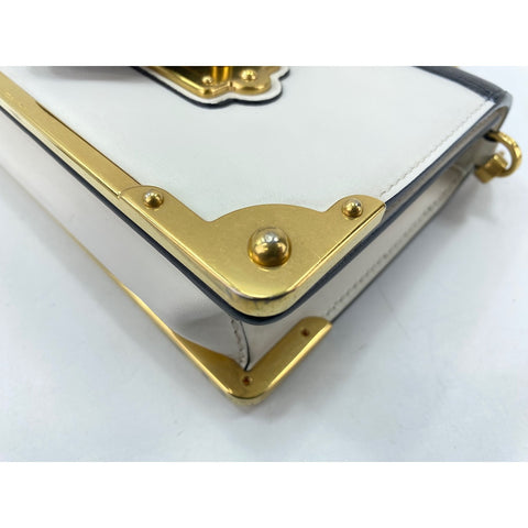 PRADA Kaye Shoulder Bag leather white WS33345