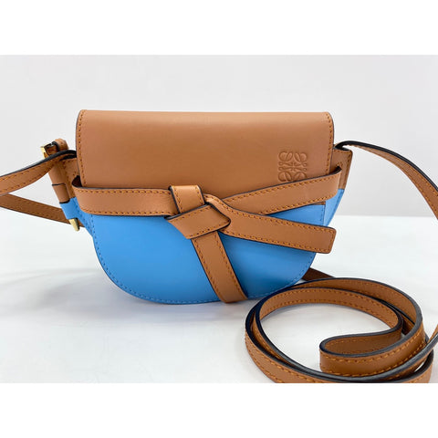 LOEWE Mini gate bag Shoulder Bag leather Brown WS33348