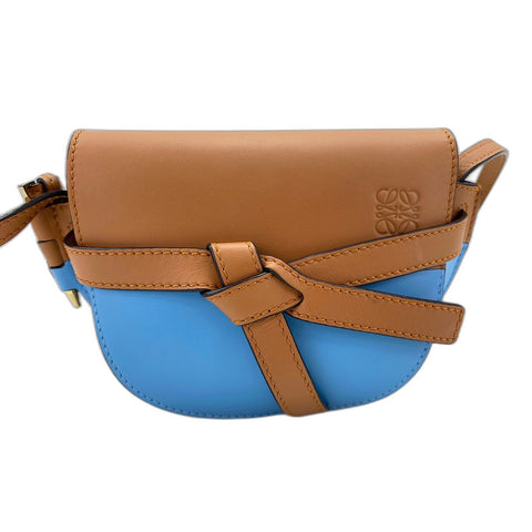 LOEWE Mini gate bag Shoulder Bag leather Brown WS33348