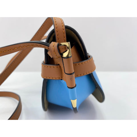 LOEWE Mini gate bag Shoulder Bag leather Brown WS33348