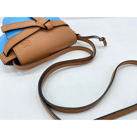 LOEWE Mini gate bag Shoulder Bag leather Brown WS33348