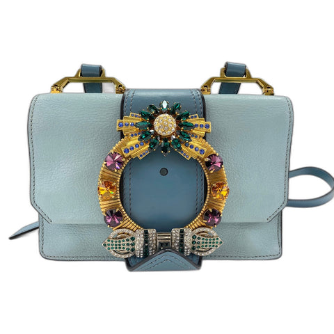 Miu Miu Mew Lady Shoulder Bag leather blue WS33349