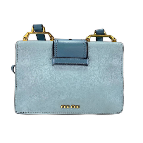Miu Miu Mew Lady Shoulder Bag leather blue WS33349