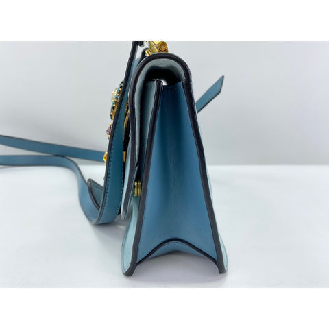 Miu Miu Mew Lady Shoulder Bag leather blue WS33349