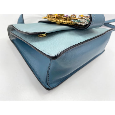 Miu Miu Mew Lady Shoulder Bag leather blue WS33349