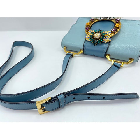 Miu Miu Mew Lady Shoulder Bag leather blue WS33349