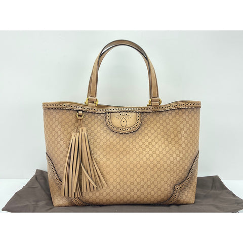 GUCCI Micro Guccisima Tote Bag leather Brown WS33350