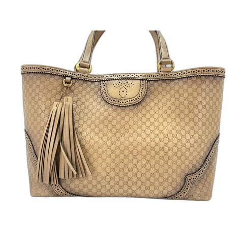 GUCCI Micro Guccisima Tote Bag leather Brown WS33350