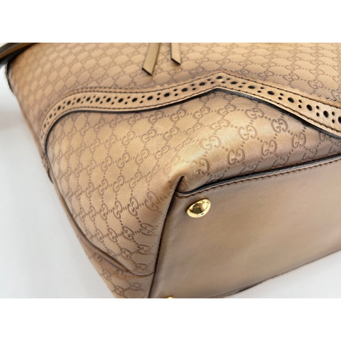GUCCI Micro Guccisima Tote Bag leather Brown WS33350
