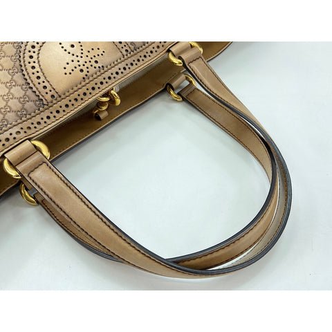 GUCCI Micro Guccisima Tote Bag leather Brown WS33350