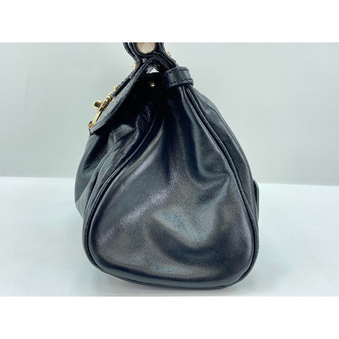 FENDI Bolsa Handbag leather black WS33351
