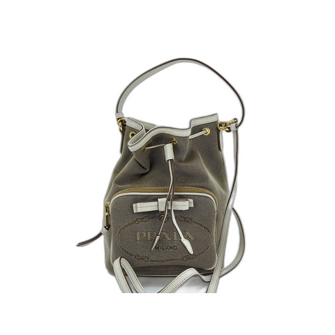 PRADA purse Shoulder Bag canvas beige WS33352