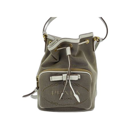 PRADA purse Shoulder Bag canvas beige WS33352