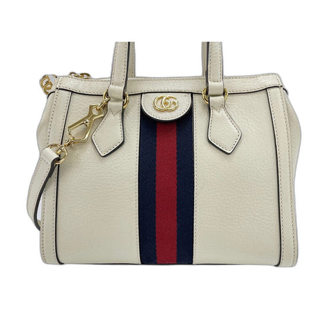 GUCCI Ofidia Shoulder Bag leather white WS33354