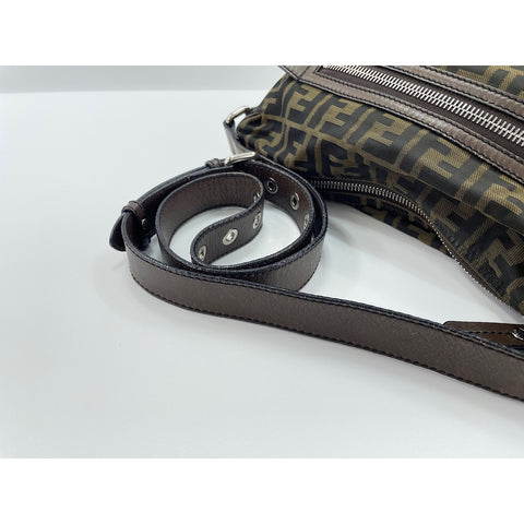 FENDI Zucca Shoulder Bag canvas Brown WS33361
