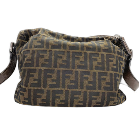FENDI Zucca Shoulder Bag canvas Brown WS33361