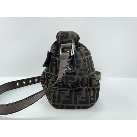 FENDI Zucca Shoulder Bag canvas Brown WS33361