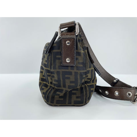 FENDI Zucca Shoulder Bag canvas Brown WS33361