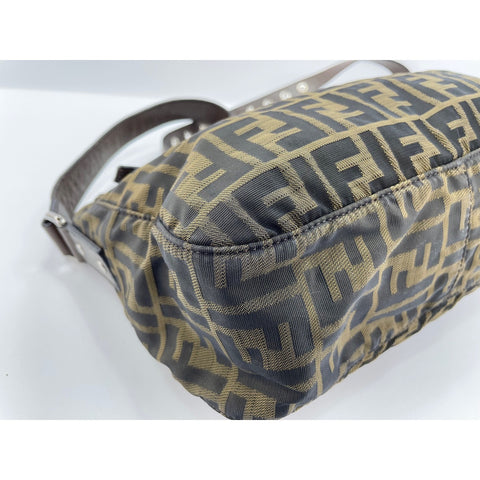 FENDI Zucca Shoulder Bag canvas Brown WS33361