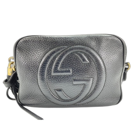 GUCCI Soho Shoulder Bag leather black WS33362