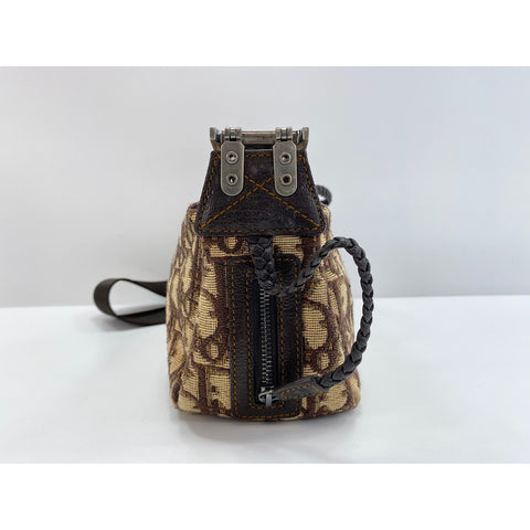 Christian Dior Trotter Shoulder Bag canvas Brown WS33363