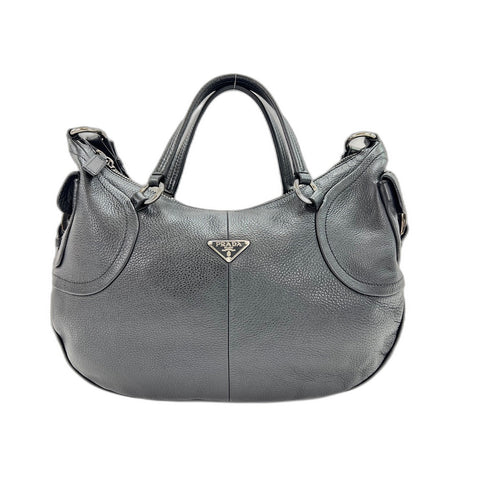 PRADA Handbag leather black WS33364