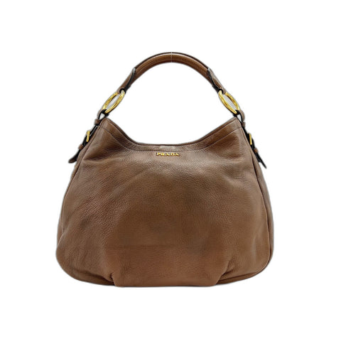 PRADA Handbag leather Brown WS33366