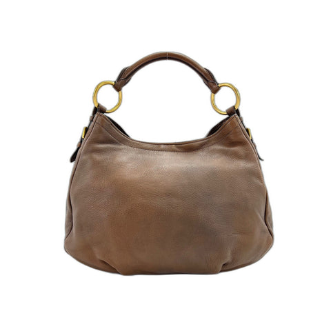 PRADA Handbag leather Brown WS33366