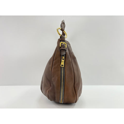 PRADA Handbag leather Brown WS33366