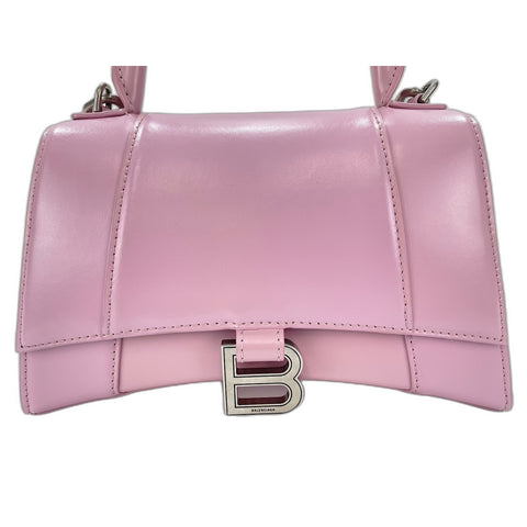 BALENCIAGA Hour glass Handbag leather pink WS33370