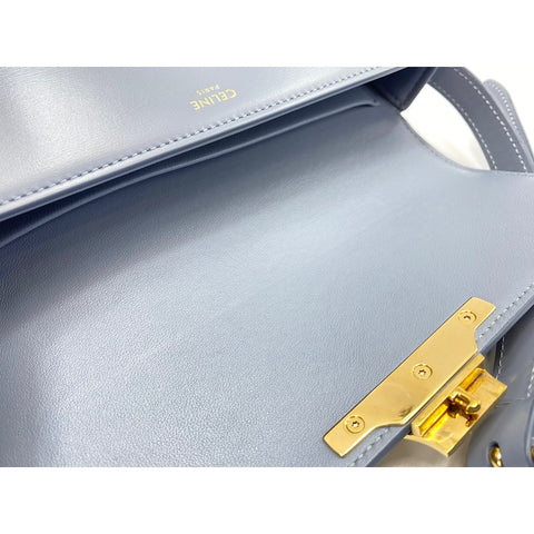 CELINE Shoulder Bag leather blue WS33371
