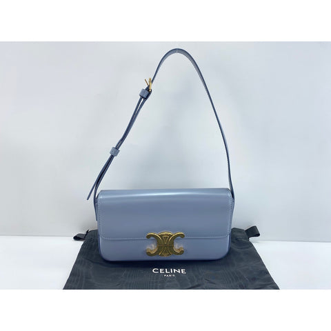 CELINE Shoulder Bag leather blue WS33371