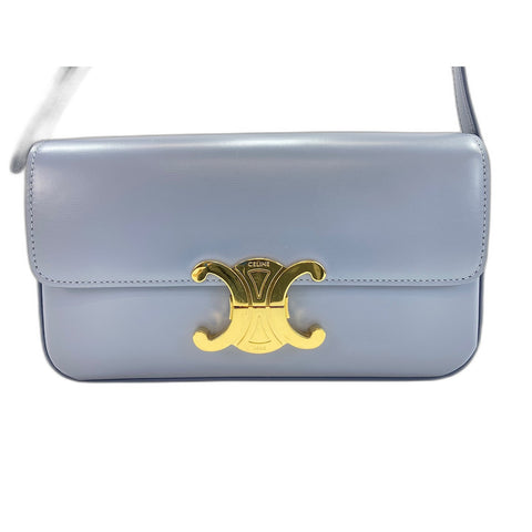 CELINE Shoulder Bag leather blue WS33371
