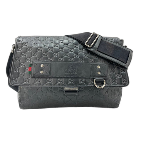 GUCCI Guccisima Shoulder Bag leather black WS33375