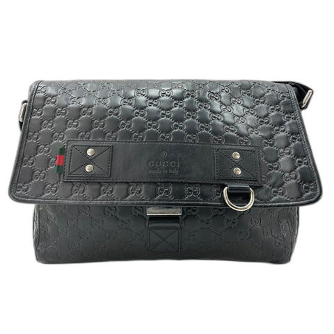 GUCCI Guccisima Shoulder Bag leather black WS33375