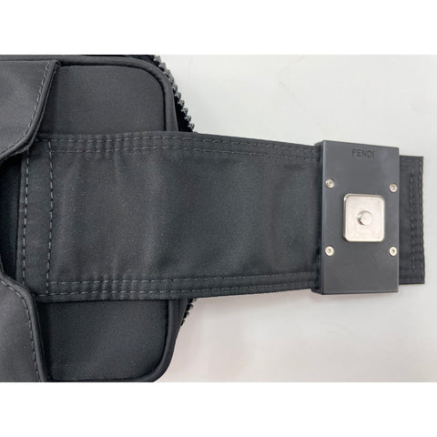 FENDI baguette Shoulder Bag Nylon black WS33376