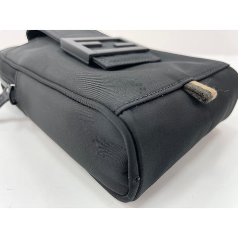 FENDI baguette Shoulder Bag Nylon black WS33376