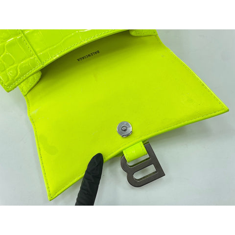 BALENCIAGA Hour glass Handbag leather yellow WS33377