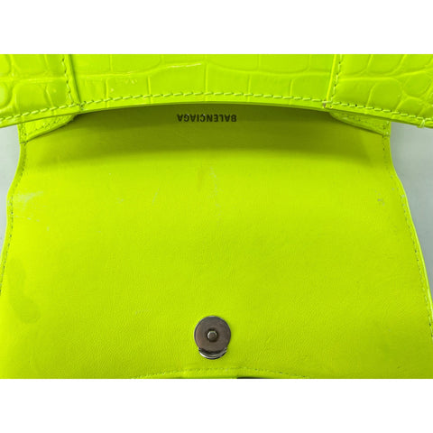 BALENCIAGA Hour glass Handbag leather yellow WS33377