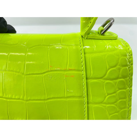 BALENCIAGA Hour glass Handbag leather yellow WS33377