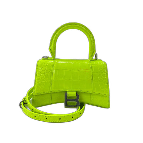 BALENCIAGA Hour glass Handbag leather yellow WS33377