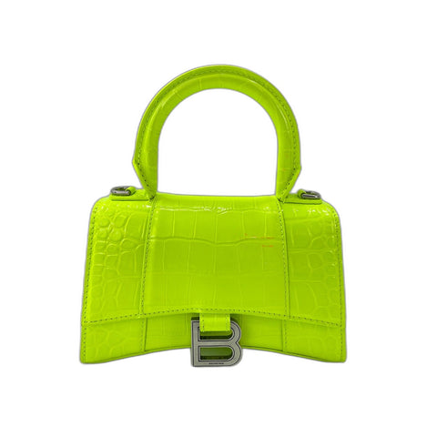 BALENCIAGA Hour glass Handbag leather yellow WS33377