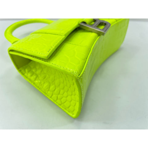 BALENCIAGA Hour glass Handbag leather yellow WS33377