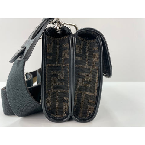 FENDI Double Baguette Shoulder Bag canvas Brown WS33378