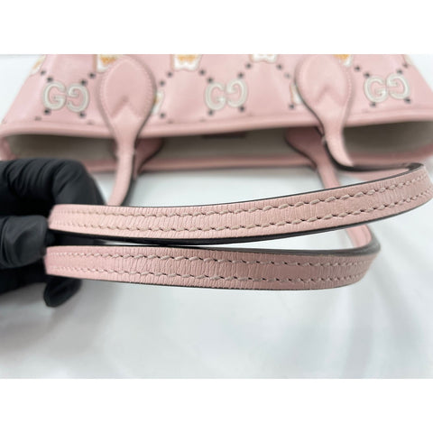GUCCI GG Animal Tote Tote Bag leather pink WS33379